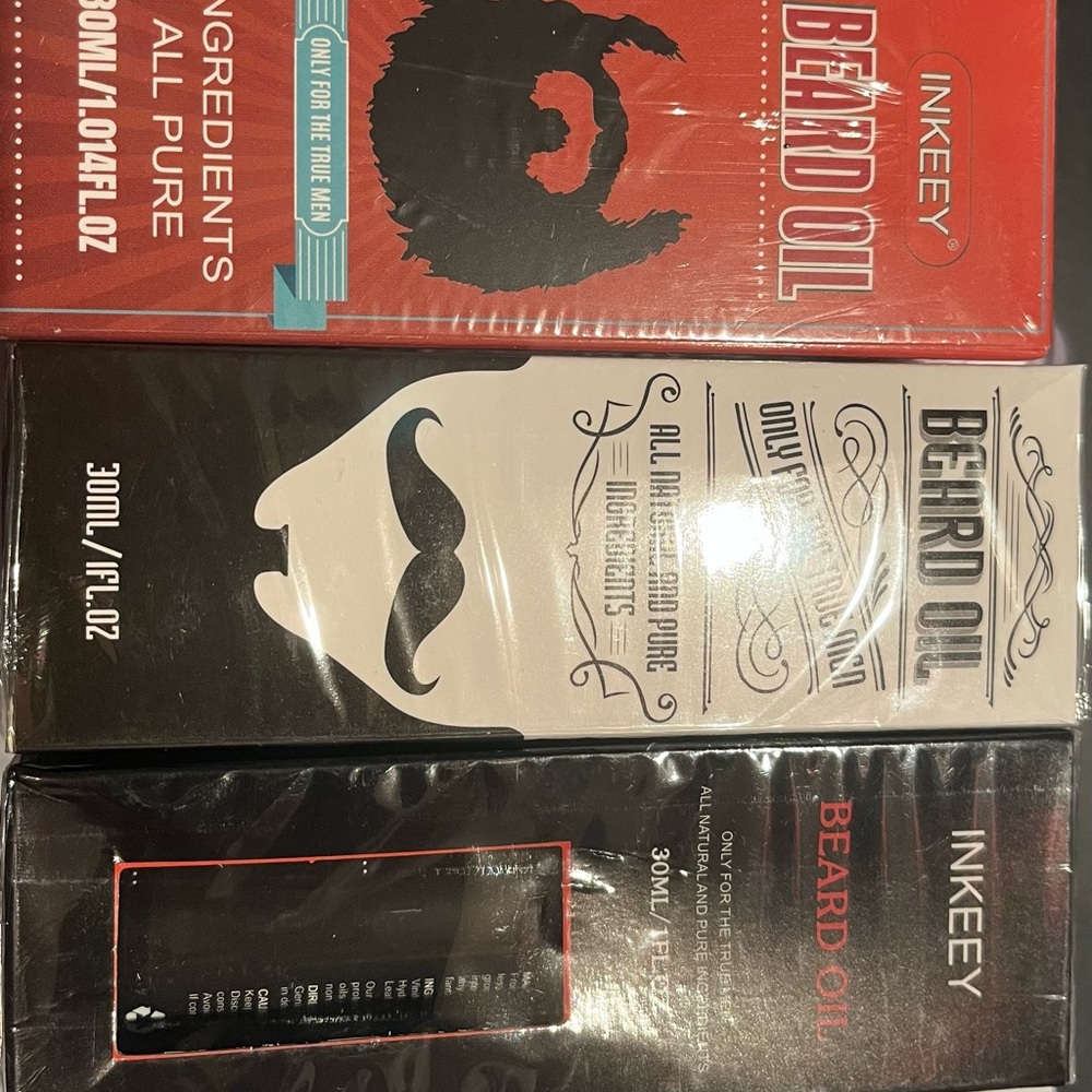 Inkey Beard Oil Set - Red, White, Black